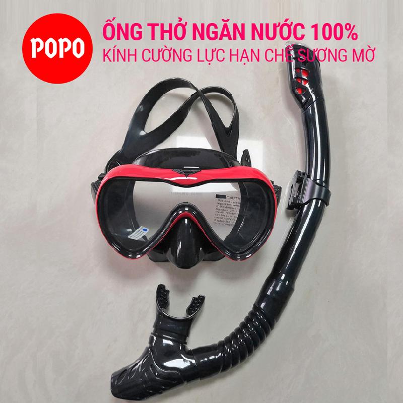 Kính lặn ống thở lặn biển POPO với mắt kiếng lặn cường lưc, cản tia UV (309) masker  selam