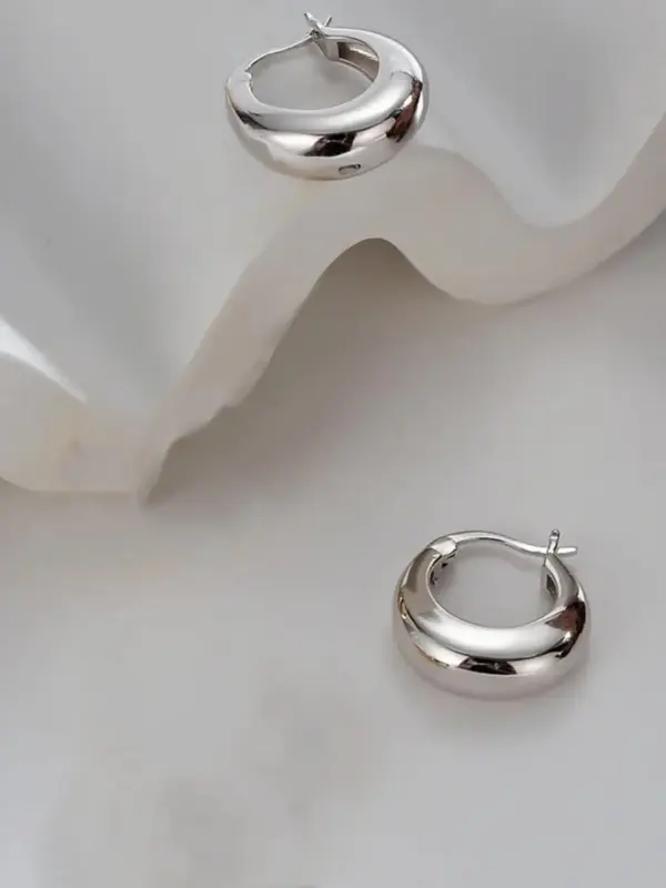1 Pair Women's Elegant Minimalist Hoop Earrings, Trendy All-match Hoop Earrings, Fashionable Party Jewelry As Birthday Gift for Friends 6