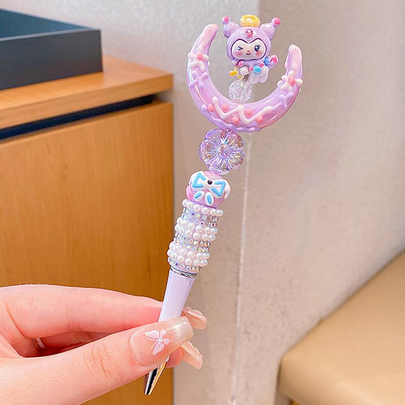 Product Introduction of Sanrio Bead String Pen Kawaii Hello Kitty Cinnamoroll Cute Cartoon DIY Pen Pompompurin Kuromi My Melody Stationery Birthday Gift 22