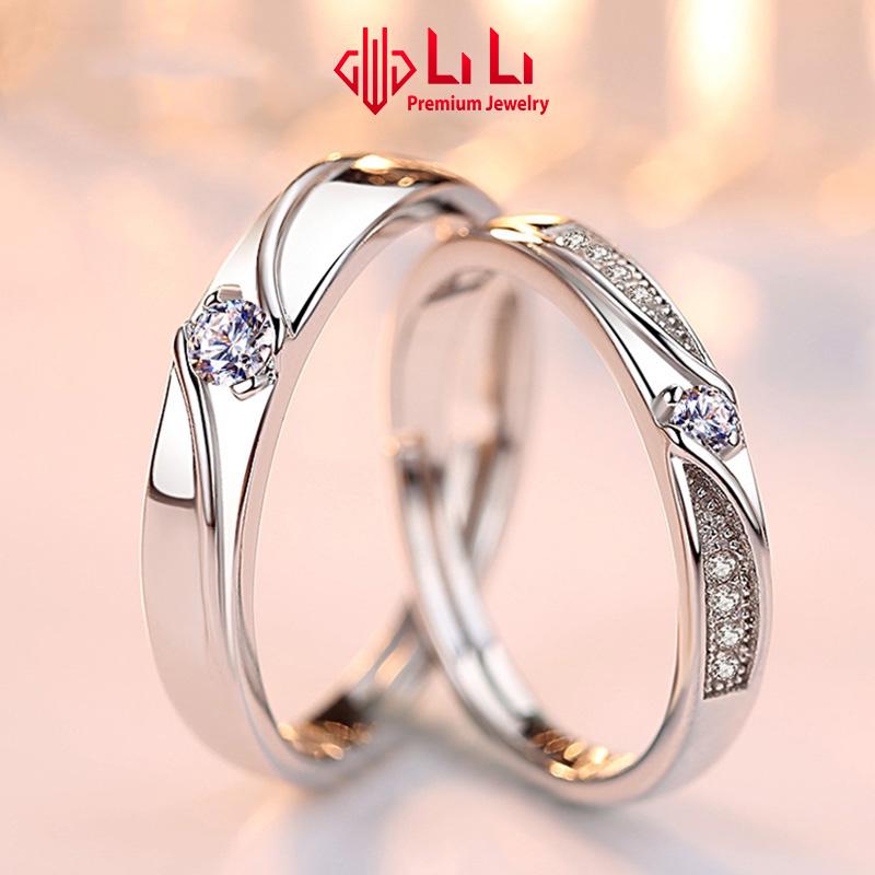 Nhẫn bạc cặp đôi LiLi S925 đính đá CZ cao cấp Orborne LILI_572177