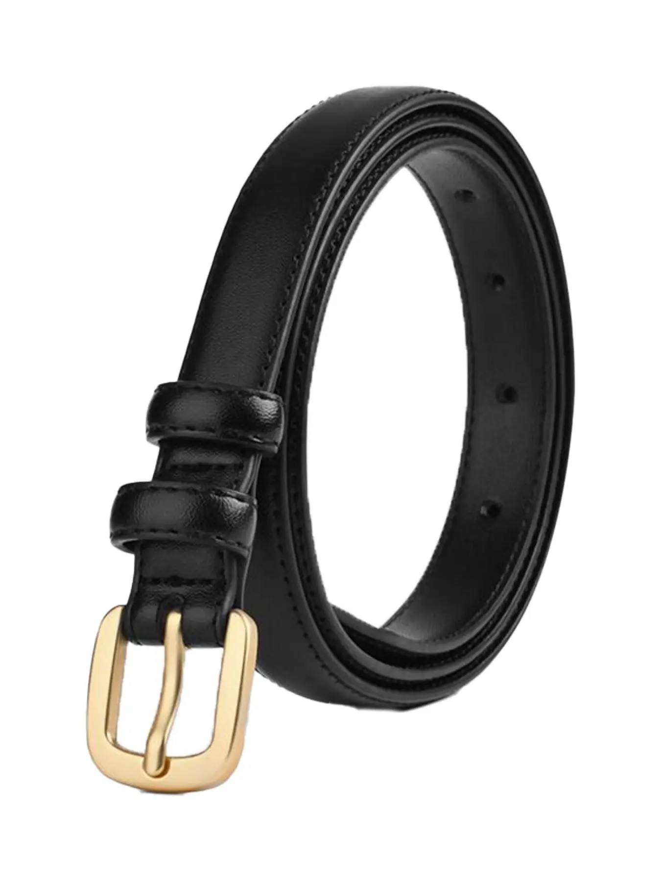 Women's Elegant Plain Color Buckle Belt, Fashion Pu Leather Belt for Daily Clothing Decoration, Trendy All-match & Exquisite Belt for Birthday Gift