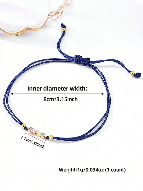 S925 Sterling Silver Colorful Zircon Decorated Braided Bracelet, Fashionable Jewelry for Women & Girls, Trendy All-match & Exquisite Jewelry for Birthday Gift 1