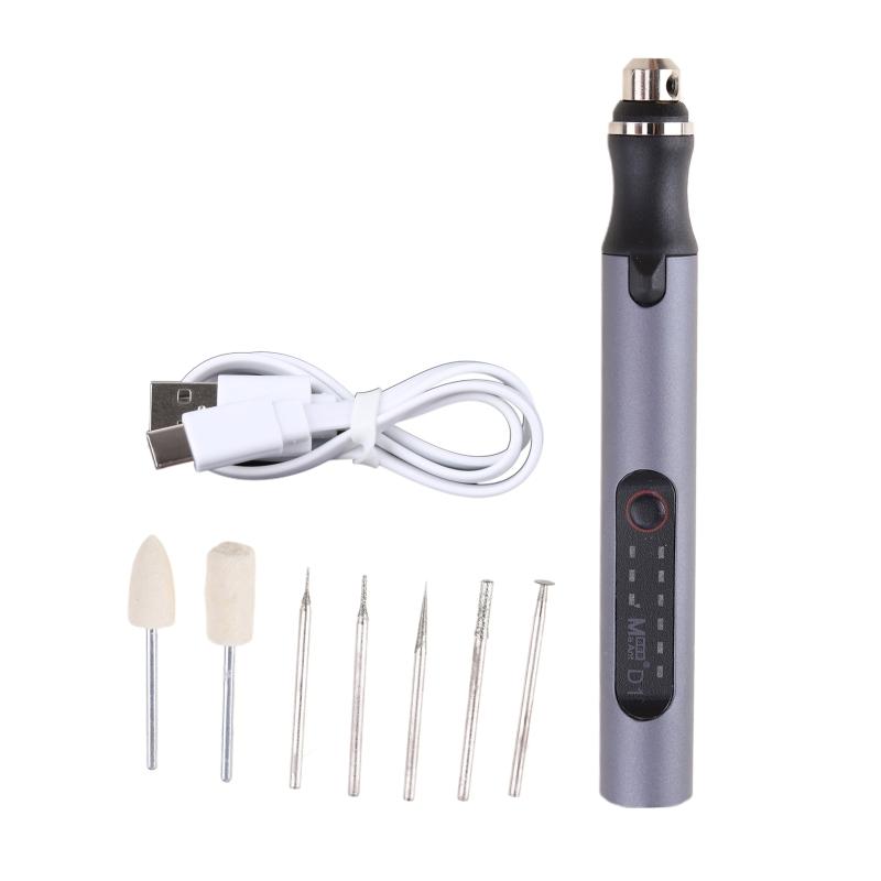 Lightweight Design Electric Grinding Pen Adjustable 3 Gears Speeds Rechargeable 0
