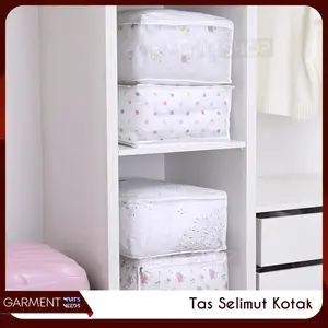 Tas Penyimpanan Selimut Sarung Bantal Guling Baju Cotton Quilt Bag PEVA Kotak