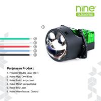 Gambar LUXIMOS Lampu Biled Projie 3 Inch 70W Double Laser Devil Eye Kipas Pendingin Super Terang Cutoff White Motor Mobil BL1 - NINE AUTOSERIES - Blue dari Nine Autoseries Surabaya Kab. Sidoarjo 4 Tokopedia