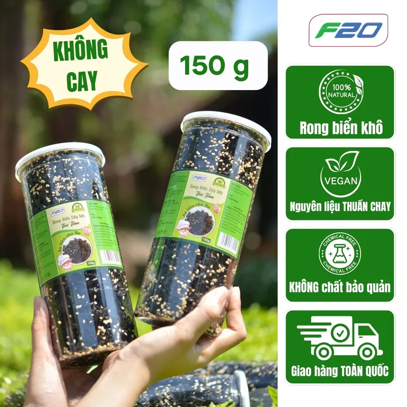 {COMBO 2 HŨ} Rong Biển Sấy Mè KHÔNG CAY - Dùng ăn liền, trộn cơm, ăn vặt, ăn chay 1