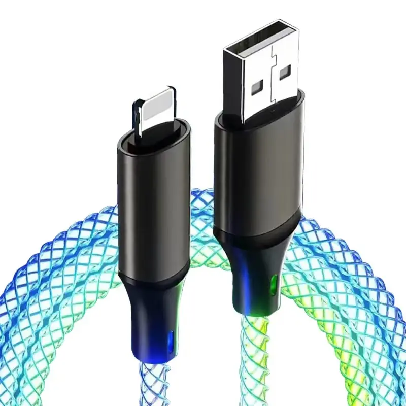 Magic RGB Colorful Streamer Data Cable Suitable for Apple Type-c Fast Charging Mobile Phone Charging Cable Durable and Tangle-free