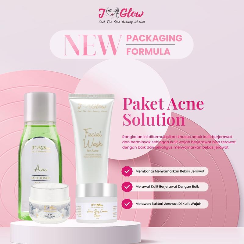Jglow Skincare Paket Extra Acne Sulfur Whitening Perawatan Pembersih Wajah Jerawat Berjerawat Berminyak  Pencerah  Muka Hitam 3