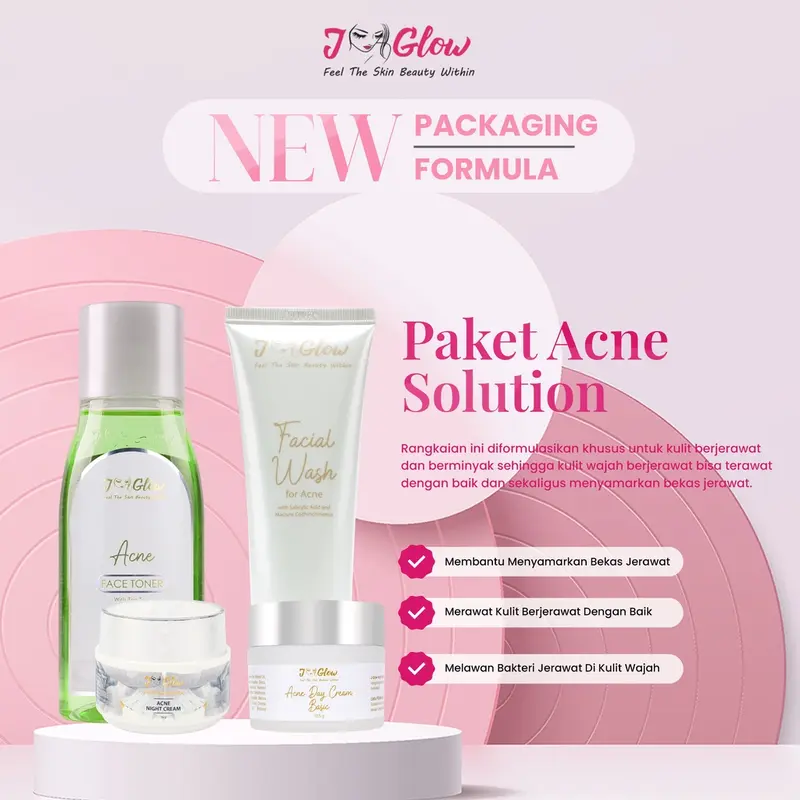 Jglow Skincare Paket Extra Acne Sulfur Whitening Perawatan Pembersih Wajah Jerawat Berjerawat Berminyak  Pencerah  Muka Hitam 3