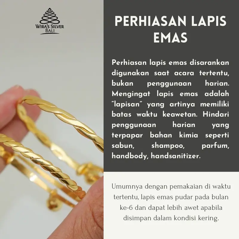 Anting Bayi Dan Anak Model Polos-Triple Rings Perak 925 Dan Lapis Emas 24 Karat 5