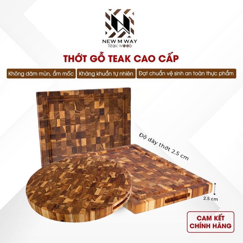    Thớt Thái   Thớt gỗ teak NEW M WAY  cao cấp đạt tiêu chuẩn châu Âu thái sắt và trang trí thức ăn siêu bền và đẹp 