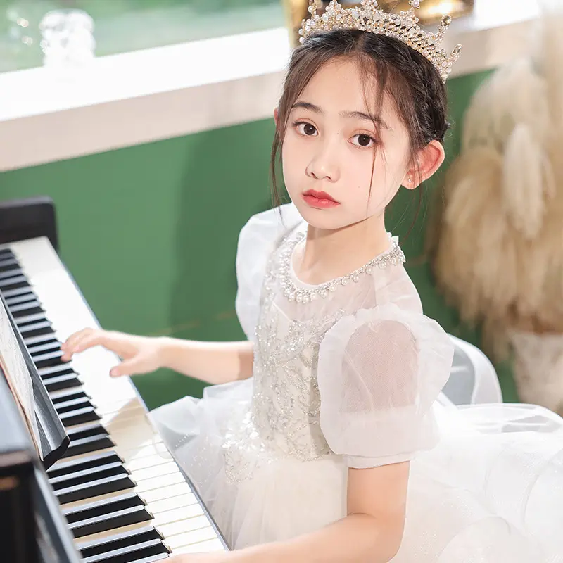 Váy Trẻ Em, Váy Công Chúa, Thích Hợp Cho Tiệc Sinh Nhật Bé Gái, Váy Biểu Diễn Thi Đấu Piano Người Dẫn Chương Trình, Trang Phục Trẻ Em 4
