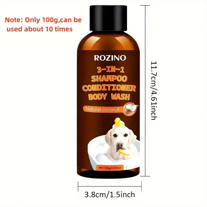 3 in 1 Natural Coconut Pet Shampoo, Pet Conditioner and Shower Gel, Multifunctional Pet Grooming Supplies for Home and Outdoor Use 1