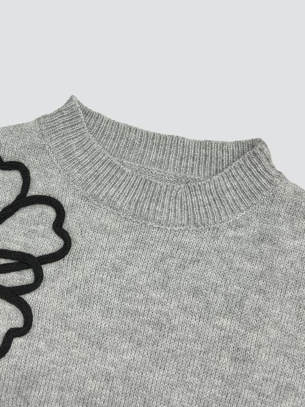 Women's Floral Pattern Sweater, Casual Jumper for Summer, Fashion Women's Knitwear for Daily Wear, Tops 7