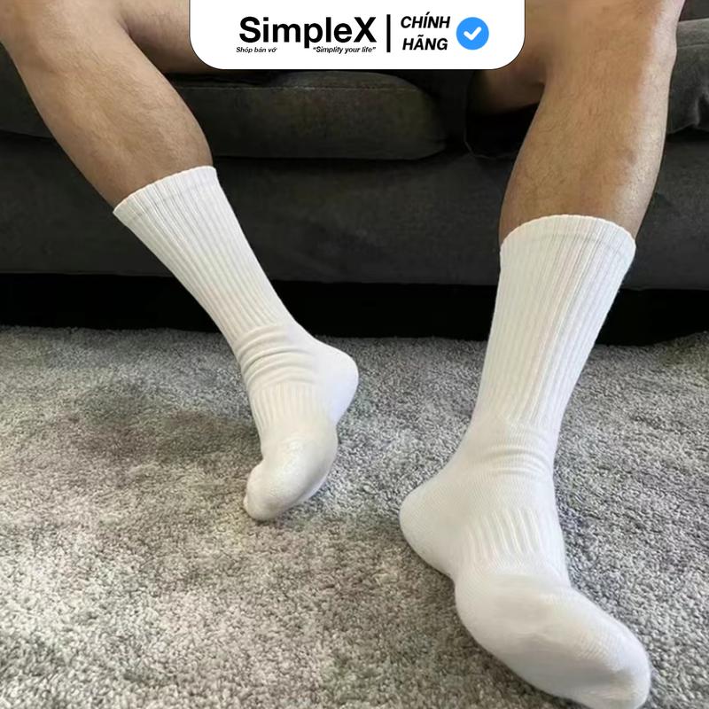 [SimpleX][PREMIUM][SET 10 ĐÔI + TẶNG 1] Tất Vớ Nam Nữ Trơn, Unisex Cổ Cao, Cổ Trung, Cổ Thấp Cotton, Co Dãn Bốn Chiều Thoáng khí Chống Hôi Chân Menswear | PSMX003HN/T01