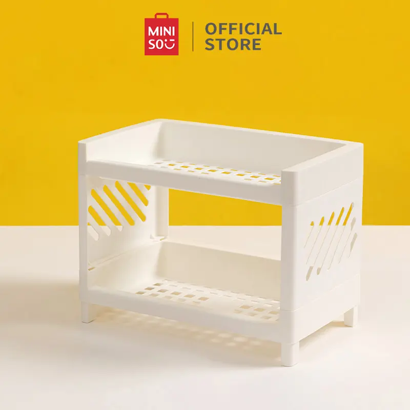 MINISO Rak Serbaguna Perlengkapan Rumah Rak Kamar Mandi Penyimpanan Kosmetik Rak Skincare Rak Sabun Kamar Mandi 2 Layers