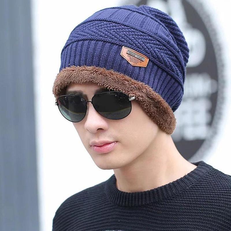 Product Introduction of Thick Warm Winter Beanie Hat New Fashion Winter Warm Hat Solid Gorros Thick Fleece Hat Men's Knitted Hat 29
