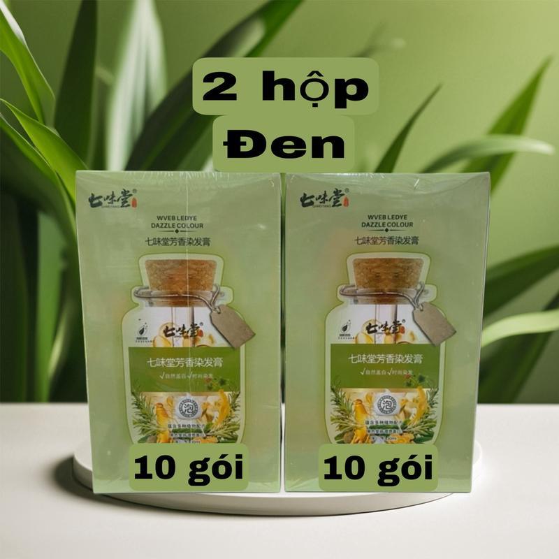 Combo 2 hộp ( 10 gói 1 hộp) Dầu Gội Nhuộm Màu Tóc Màu Nâu Hạt Dẻ - Màu Đen Thảo Dược, Dầu Gội Phủ Bạc Tóc Nhuộm tóc nhanh giữ màu lâu chất màu tự nhiên-Sun Shop Đổi Màu Tóc Nữ