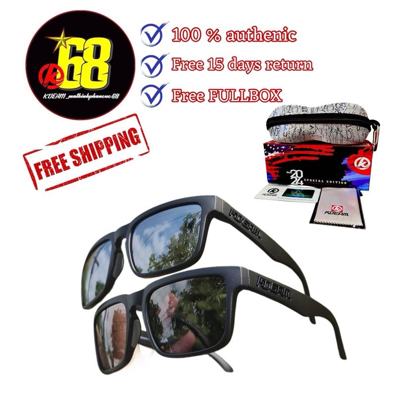 Mắt kính Kdeam gọng đen tròng đen, cam, xanh, trong suốt, vàng đi đêm, phù hợp cho nam và nữ. Kính mắt kdeam polarized sunglasses eyewear 2024 Ong Voi Women and men