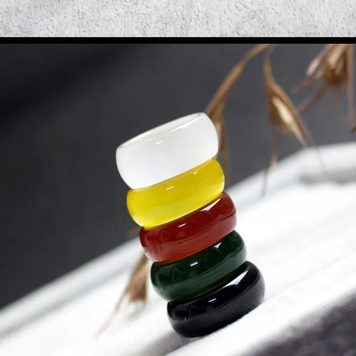 Nhẫn Mã Não, Cực Rộng Và Lớn, Nhẫn Chalcedony Thật, Nhẫn Ngọc Bích Băng Cao, Nhẫn Đôi, Bán Chạy, Phát Hành Mới Năm 2025