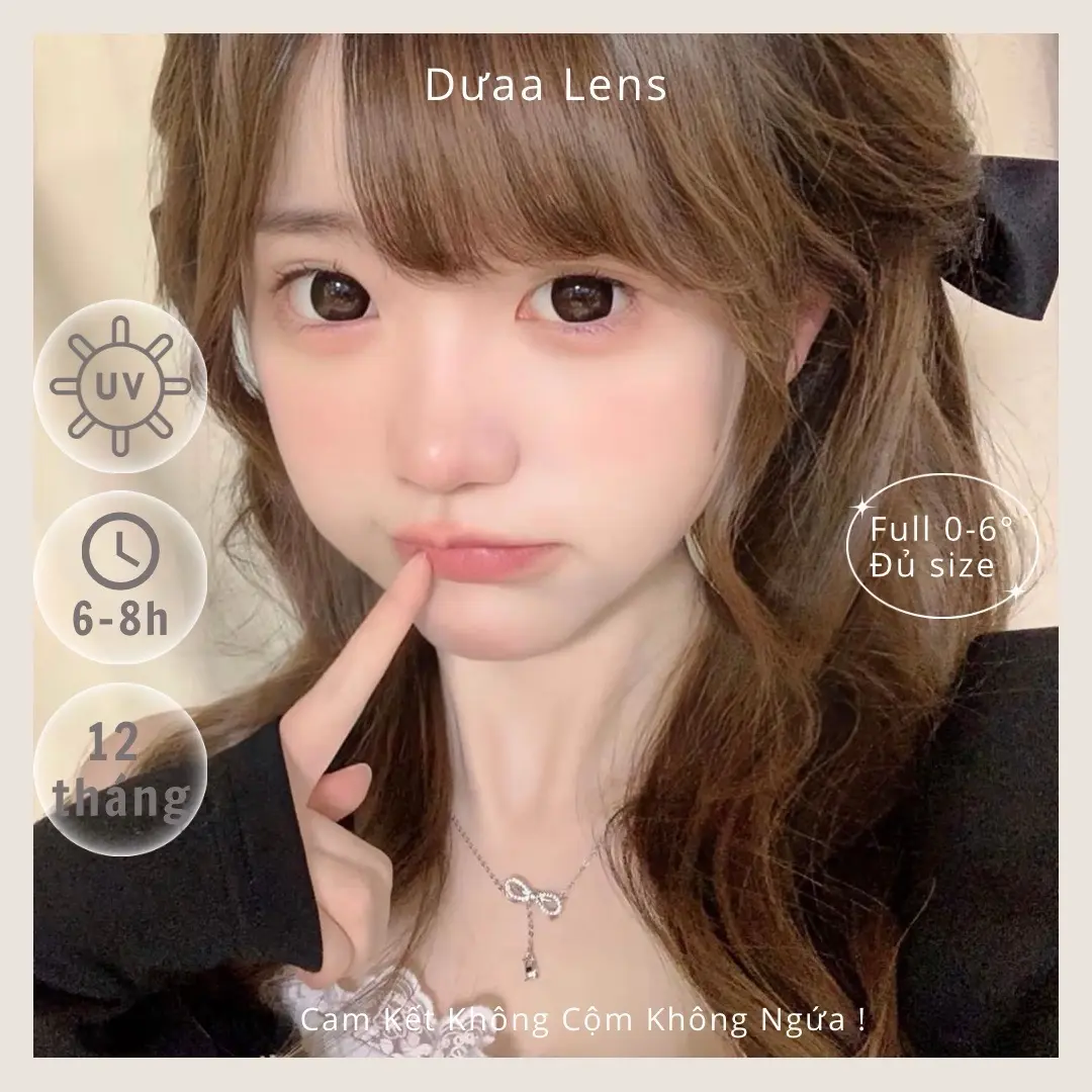 DƯAA LENS - Kính Áp Tròng Đen Tự Nhiên 166 Black Búp Bê [Giá 1 Cặp - Tặng Kèm Khay Dụng Cụ Đeo] len 14.5mm giãn
