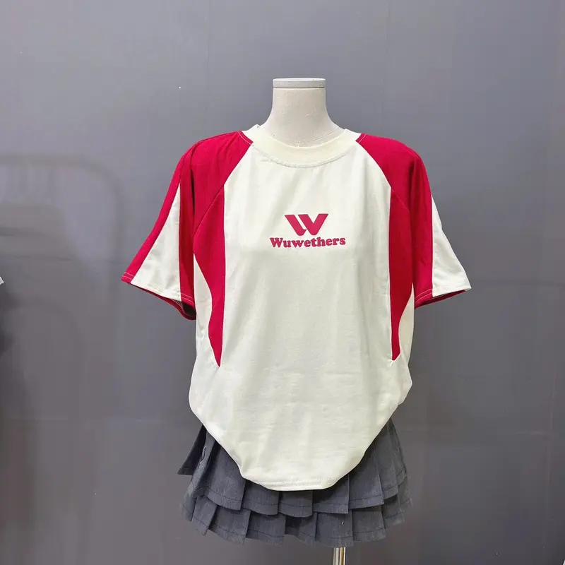 Áo phông nữ Form Vừa (38-58kg) chất cotton 2 chiều mềm mịn mát - mẫu phối W Wether- Top Women Nữ  Thun Cổ Tròn 7