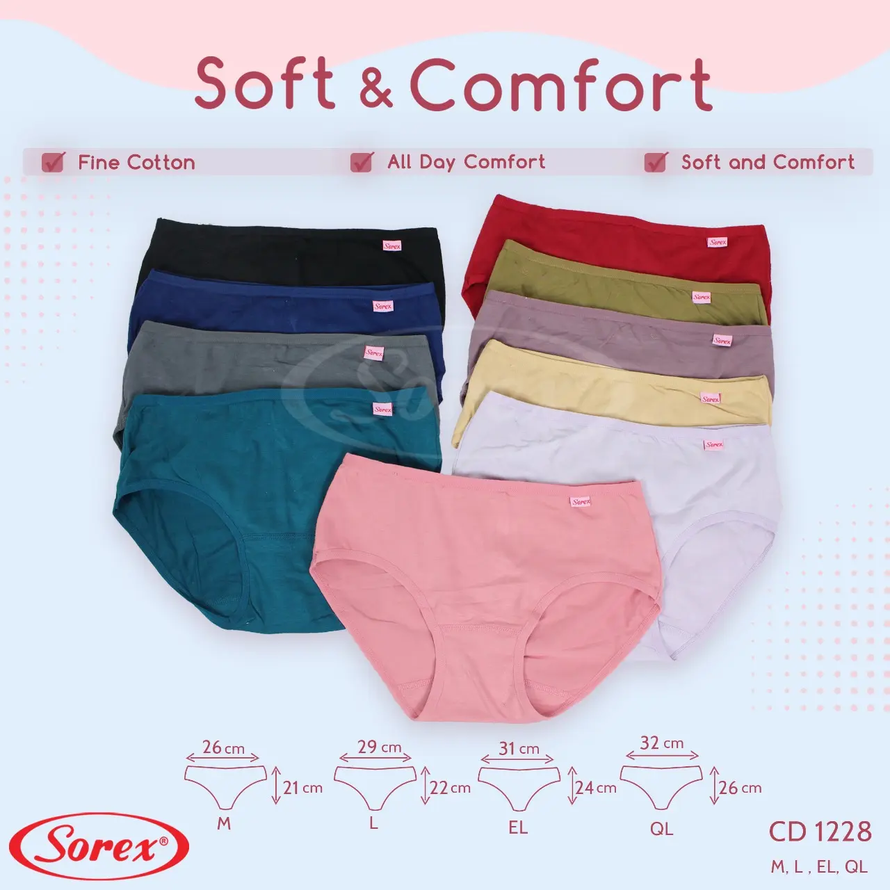 SOREX Lusinan Celana Dalam Wanita art CD 1228 Katun