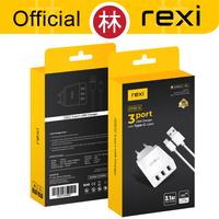Gambar Rexi CF31-Mx / CF31-Cx Charger 3 Port USB Fast Charge 3.1A with Cable - CF31-Cx Type-C dari Liem Group Kota Administrasi Jakarta Barat 2 Tokopedia