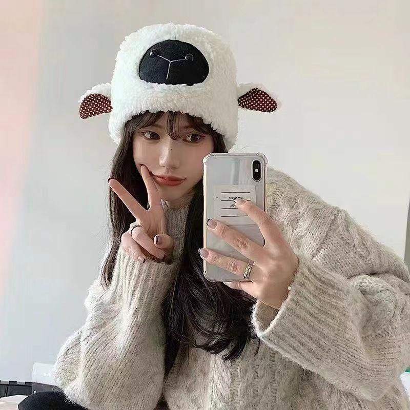 Product Introduction of Mũ Lông Mịn Cừu Nhỏ Cho Trẻ Em, Mũ Dày, Mũ Mùa Đông Ngọt Ngào Và Dễ Thương, Có Tai, Mũ Tay Áo TikTok, Mũ Lông 10