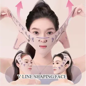 Korset Wajah V Shape Lift Slimming Belt Sabuk Penirus Pipi Wajah Penghilang Double Chin Ideal untuk Kontur Wajah Harian Tanpa Tepi Keriting Lebih Ringan