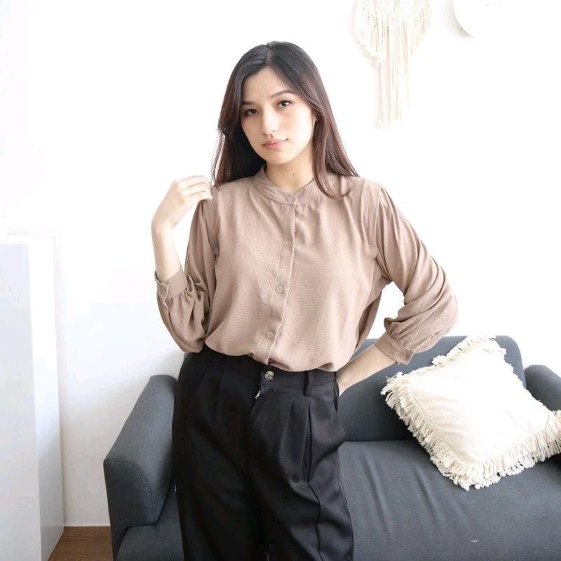 [Lboss] reva blouse cringkle/atasan wanita kekinian/blouse wanita termurah paling trend kemeja viral 1
