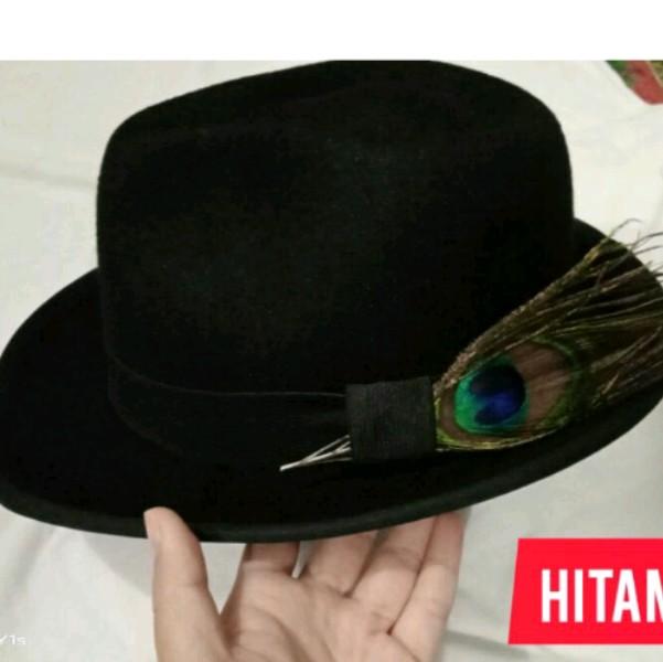topi fedora bulu merak hat - Shop | Tokopedia
