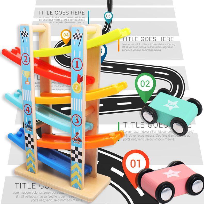 Children's Track Gliding Car 1-3 Boys and Girls Inertia Gliding Rail Car Baby Educational Set Toys 1