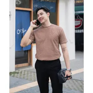 Beppu Kaos Knit Waffle In Milo - Kaos Polos Waffle Pria Premium Cokelat Milo - ByBlank