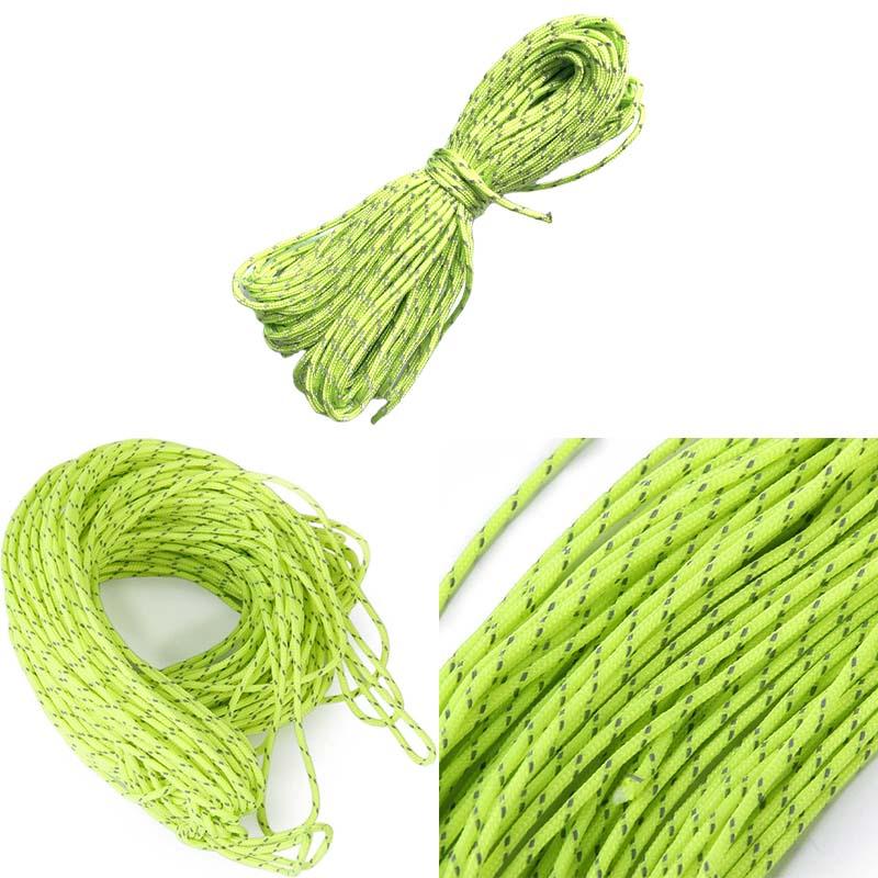 【Huichi2】20M 2Mm Reflective Paracord Tent Cord Rope Camping Awning Rope Runner Guy Line 5