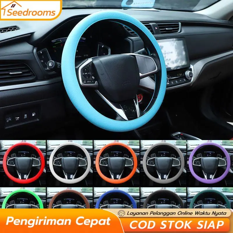Sarung Setir Mobil Silikon / Pelindung Roda Kemudi Mobil Silicone / Car Steering Wheel Non-Slip Cover