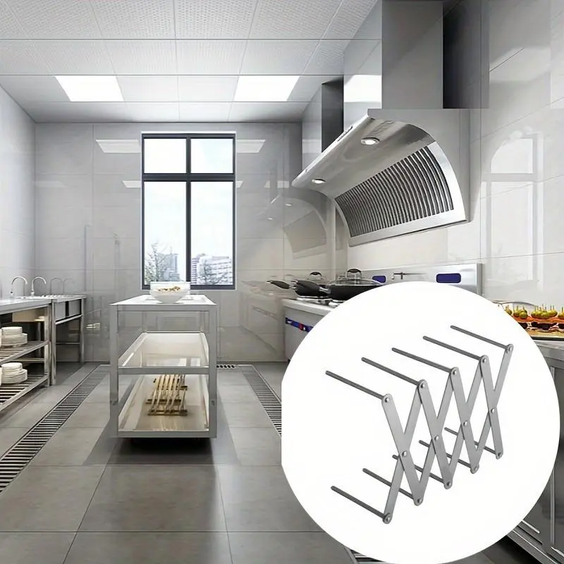 Multifunctional Lid Holder, 1 Count Retractable Pot Lid Holder, Kitchen Drain Rack, Storage Rack, Pot Lid Organization 6