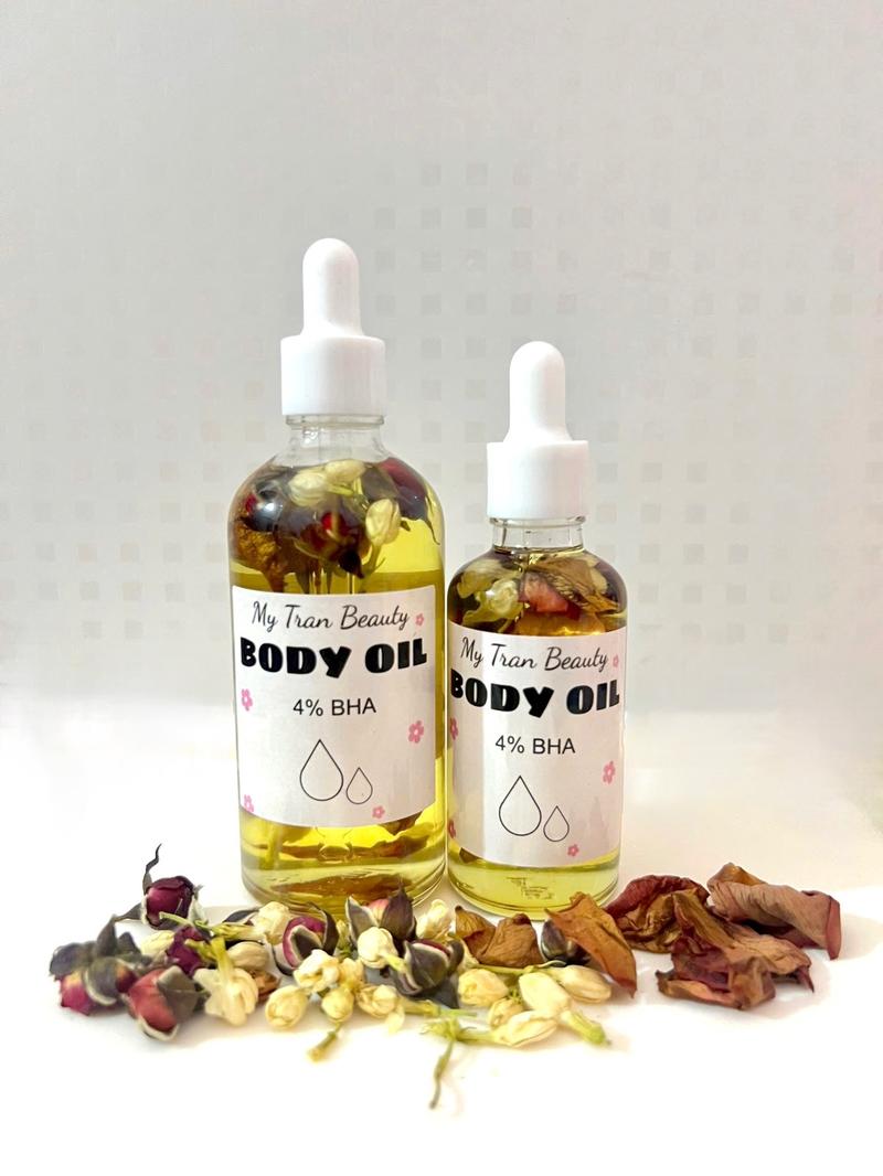 Product Introduction of BODY OIL - BHA 4% Dưỡng ẩm, sáng bóng da Dưỡng Da Body ( tặng kèm bột ủ) 2