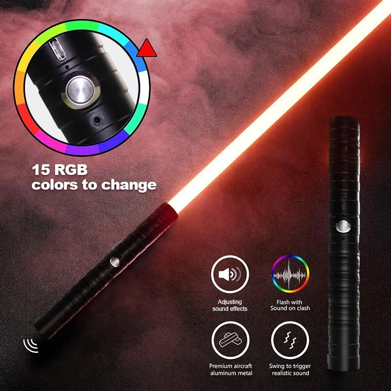 Rechargeable Light Saber, 1 Box RGB Color Changing Light Saber with Sound, Cosplay Toy Light Saber for Holiday & Party 7