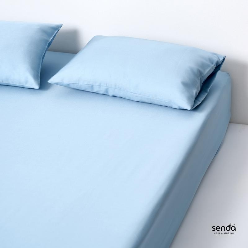 Bộ ga gối 3 món Lụa Tencel Sen Đá Home Bedding cao cấp trơn màu, set 2 vỏ gối, 1 ga giường bo chun 1m6 1m8 3