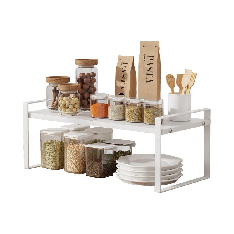 Kitchen Cabinet Shelf, 1 Count Expandable Organizer Riser Rack for Kitchen Pantry Cupboard, Under Sink Countertop Home Organization 0