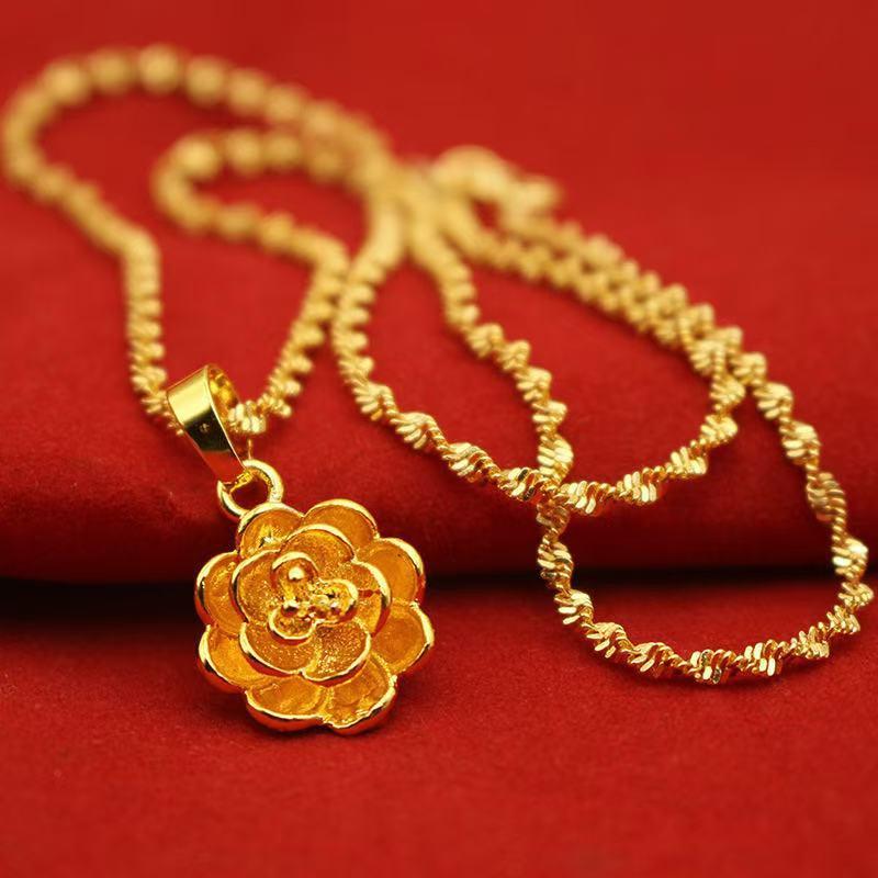 Product Introduction of Necklace Women's brass gold-plated pendant Necklace Water ripple collarbone chain Long-term non-fading jewelry for girlfriend 11