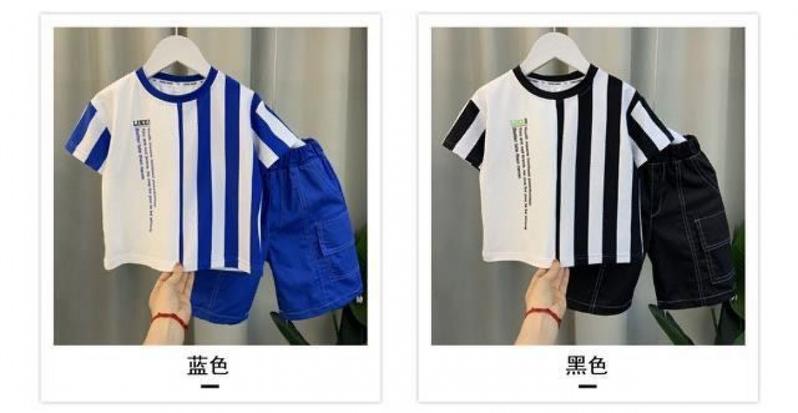 Product Introduction of 2025 Boys Summer Suit New Children Handsome Internet Celebrity Clothes Boys Summer Short Sleeve Western Style Two-Piece Suit Fashion 7