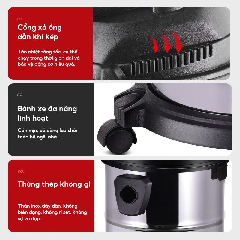 MODOFO 3 trong 1 Máy hút bụi ướt và khô công nghiệp 15/18 L 1800W 9
