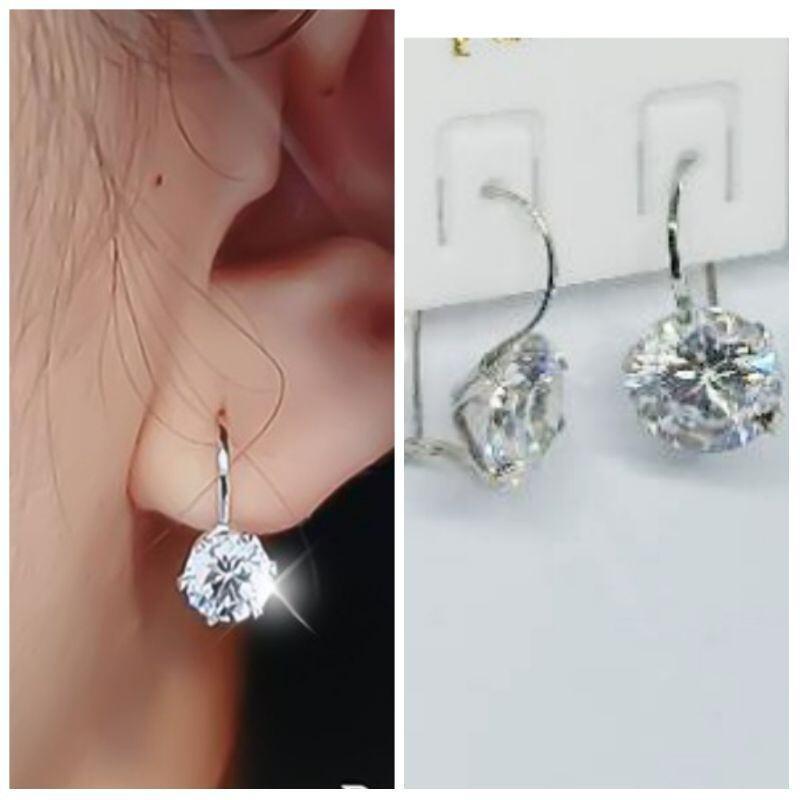 ANTING DESY TITANIUM SILVER MOTIF PERMATA ANTI LUNTUR ANTI KARAT Earrings 0