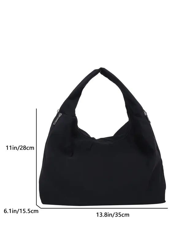 Women's Solid Color Tote Bag, Fashionable Large Capacity Shoulder Bag for Daily Commute, Casual Trendy Versatile High-quality Daily Commuting Bag, Sling Purse 1