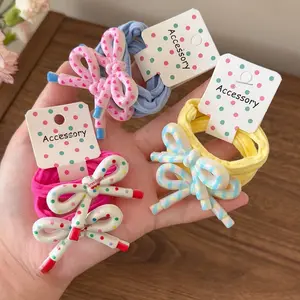 Shinemi - 2Pcs / Set Ikat Rambut Anak Motif Pita Polkadot Premium Kunciran Rambut Lucu Korea Fashion