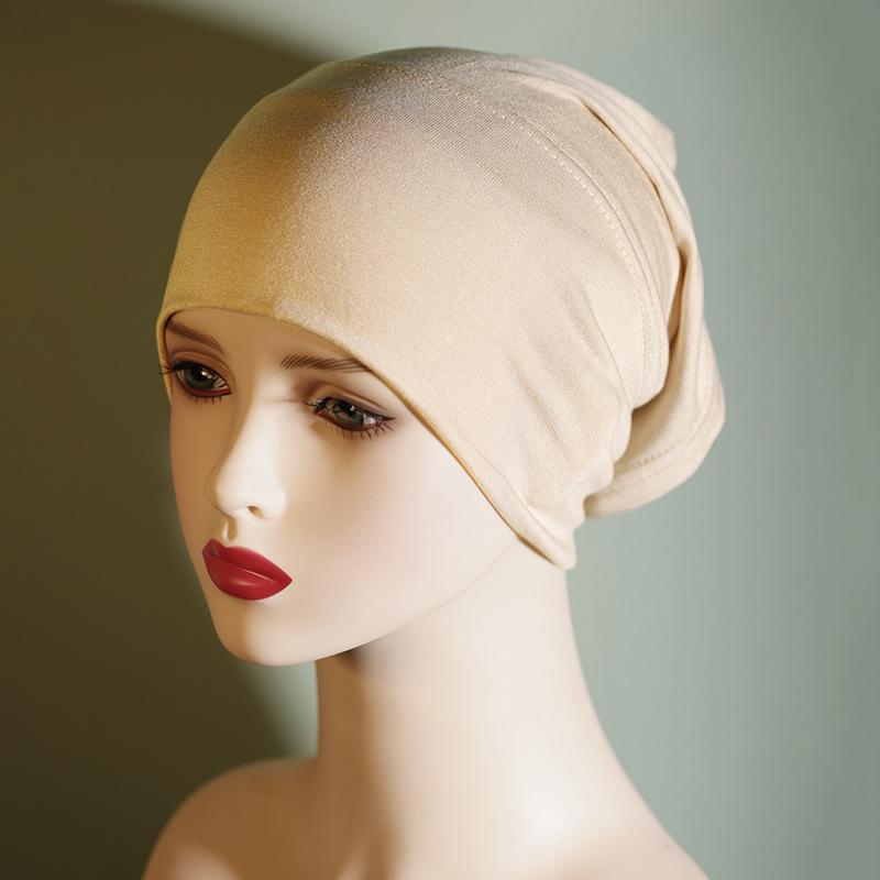 Product Introduction of Solid Color Pure Cotton Cap Women's Base Hat Cotton Headscarf for Women Elastic Breathable 5