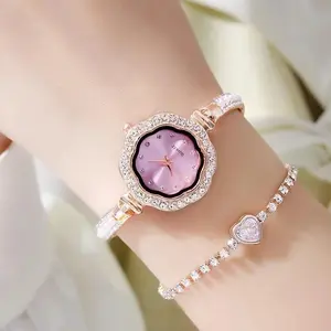 Jam Tangan Wanita Model Gelang Perhiasan Rantai Permata