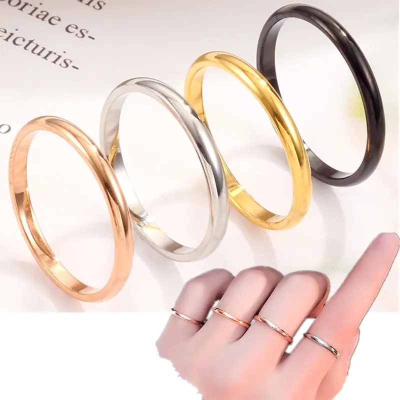 Ultra-thin Stainless Steel Ring Rust-proof Couple Little finger Ring Joint ring Tail ring Simple knuckle Pinky ring size 3-10
